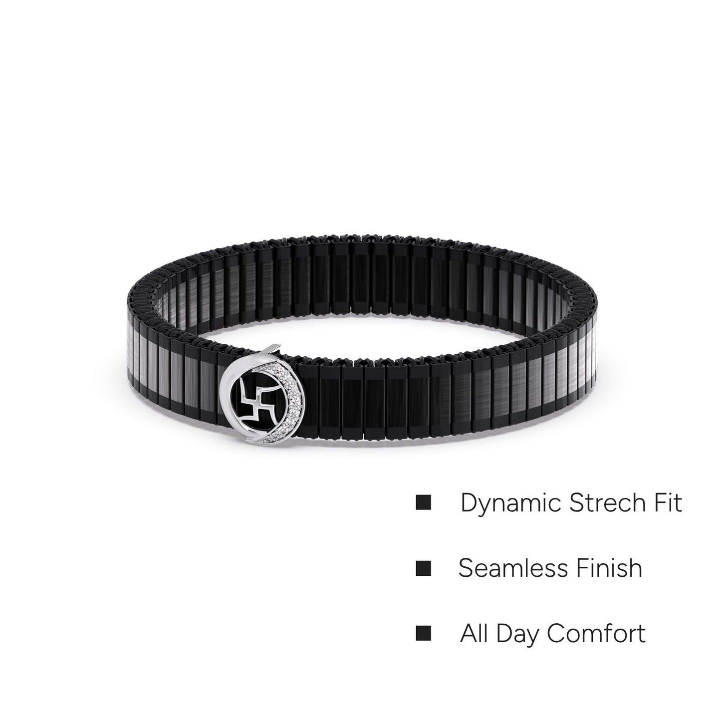 Swastika Wheel Diamond Men's Bracelet