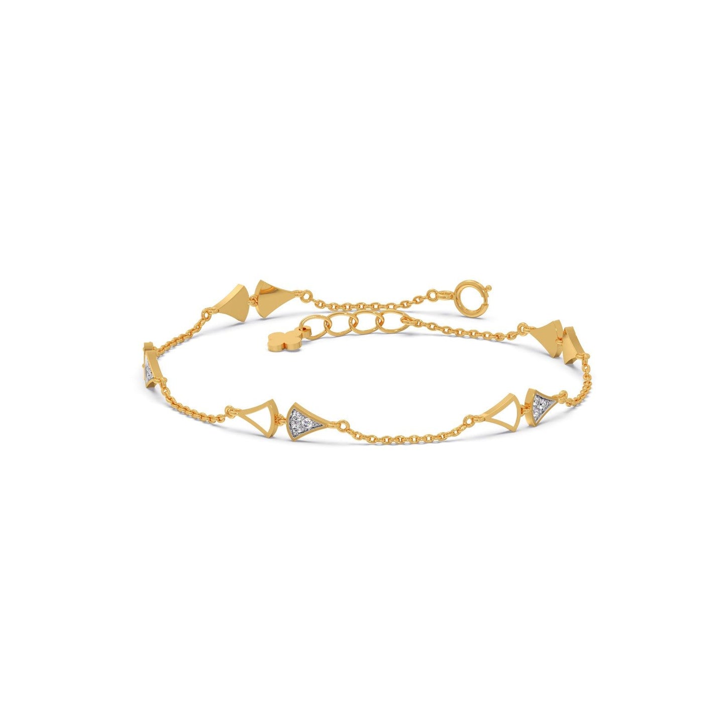 Vector Triangle-Link Diamond Chain Bracelet