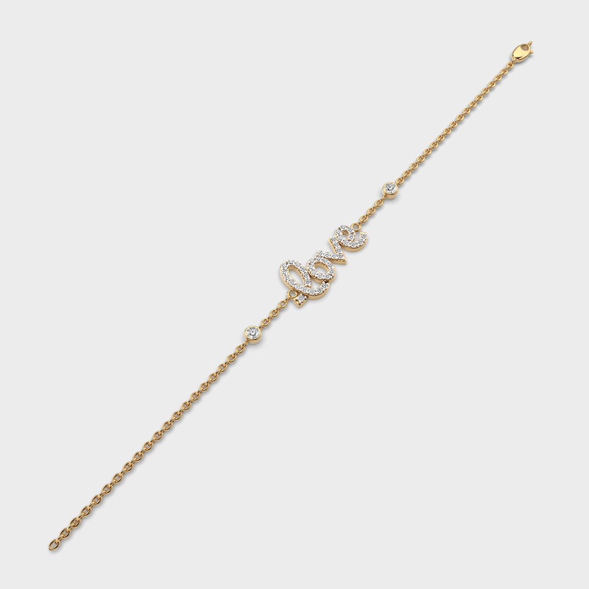 Dear Love Chain Bracelet with Diamonds