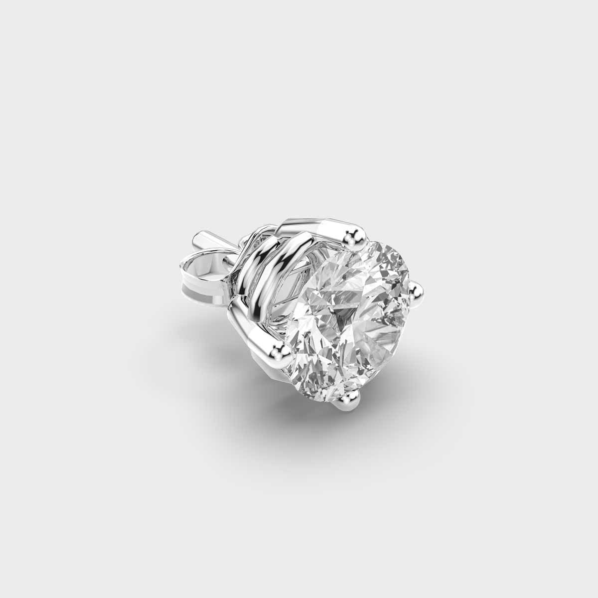 Classic Men's Round Diamond Single Stud