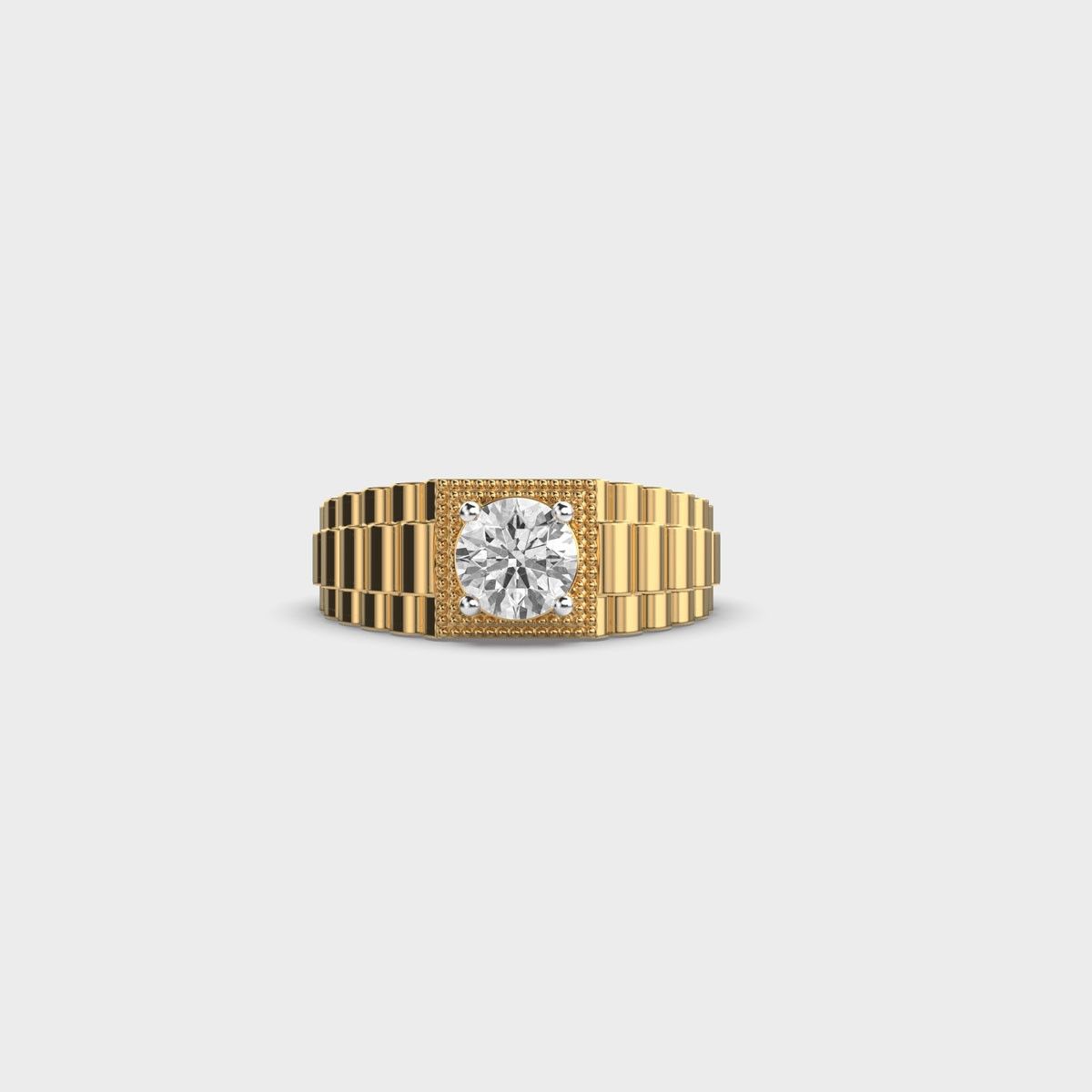 Isa Signet Diamond Band For Men - View 10