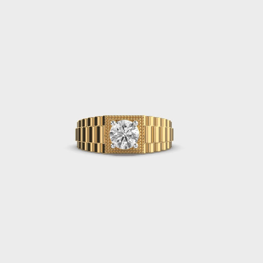 Isa Signet Diamond Band For Men - View 10