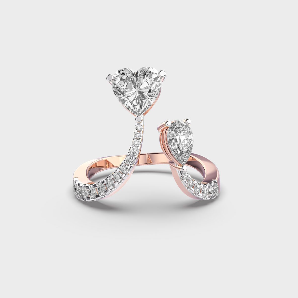 Rising Heart Diamond Ring - View 11