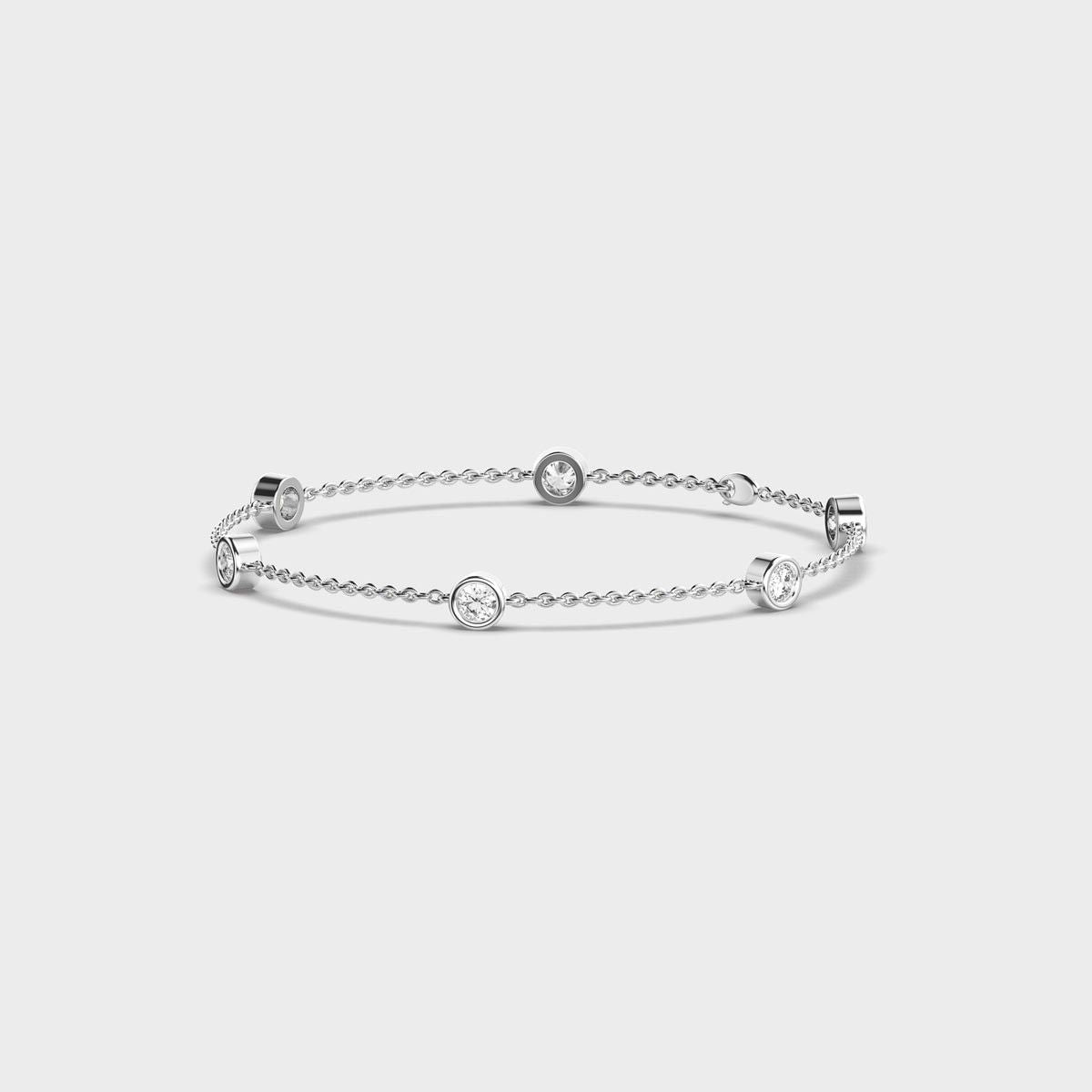 Minimal Celeste Round Diamond Bracelet