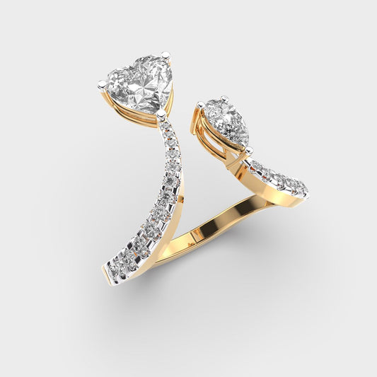 Rising Heart Diamond Ring - View 4