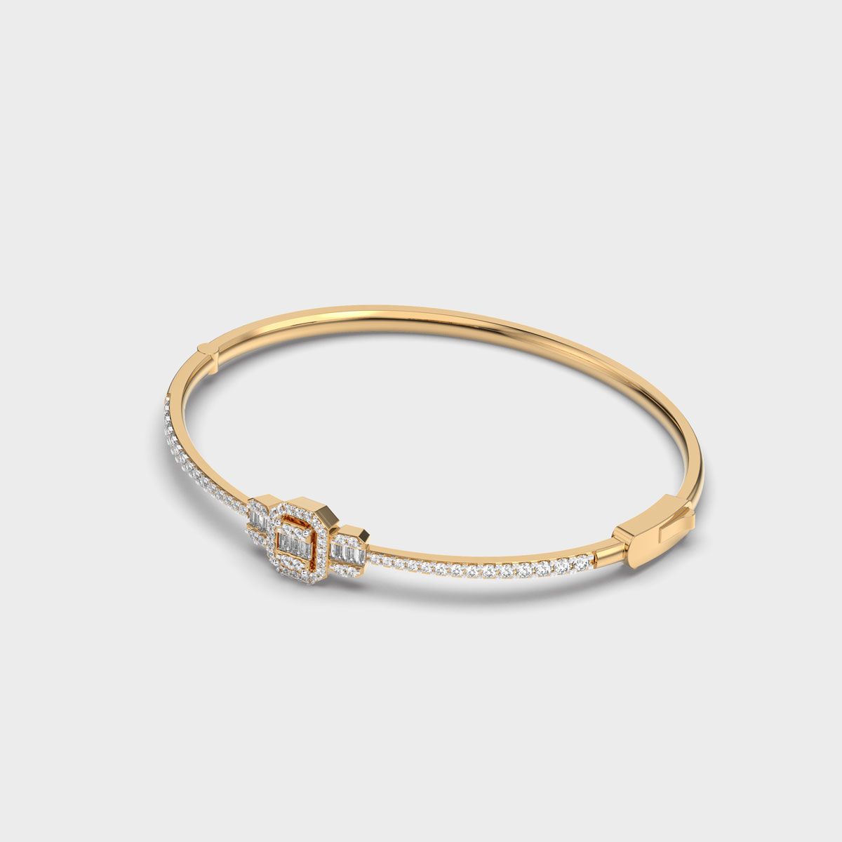 Minimalist Club Floral Diamond Bangle