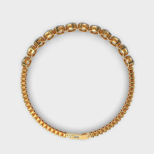 Calathea Round and Marquise Diamond Bracelet