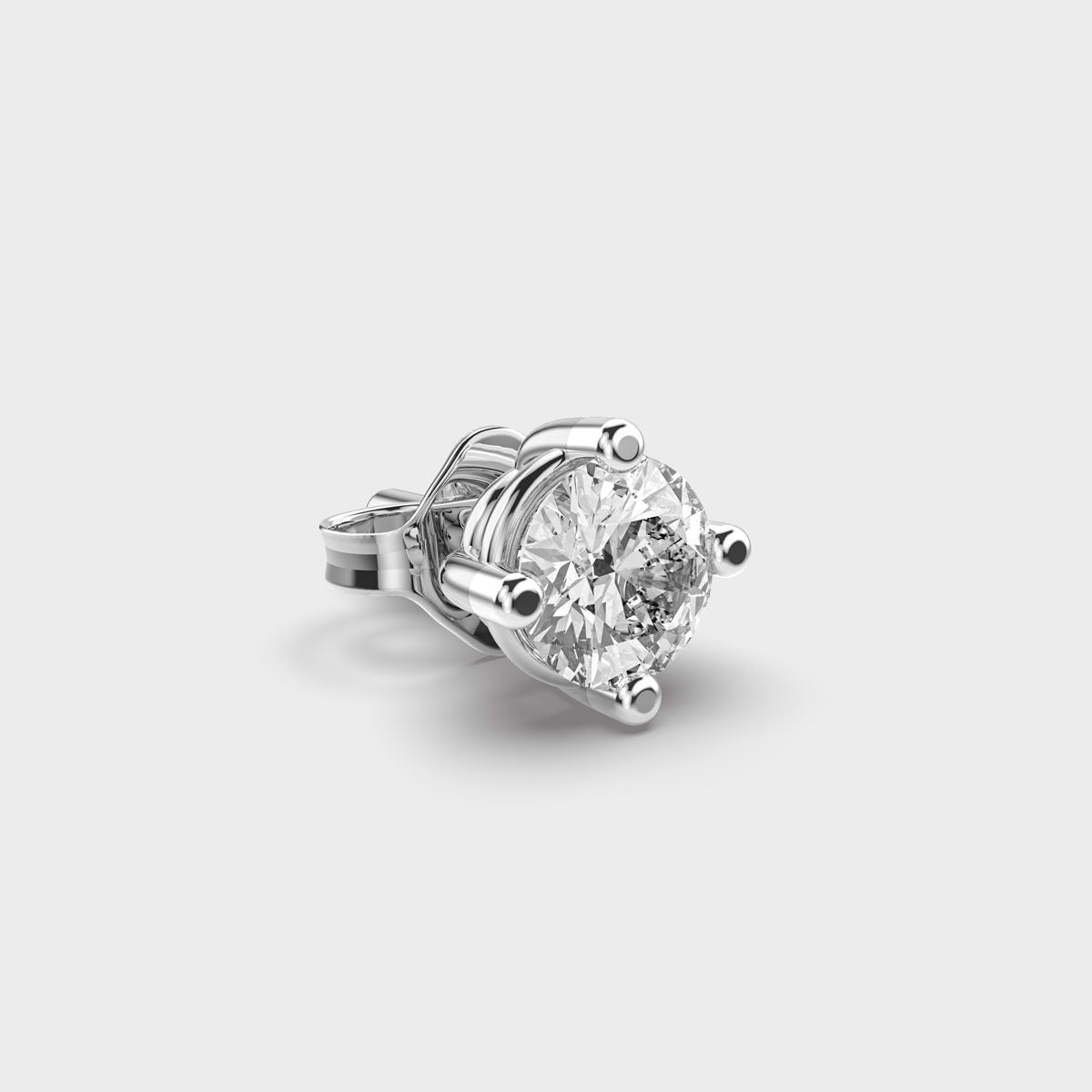 Men's Round Cut Diamond Stud
