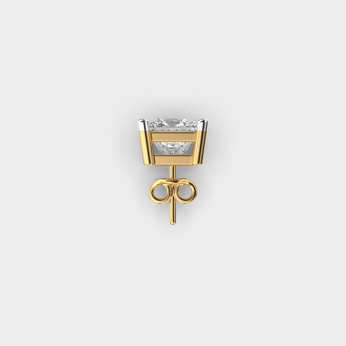 Princess Cut Diamond Prism Stud