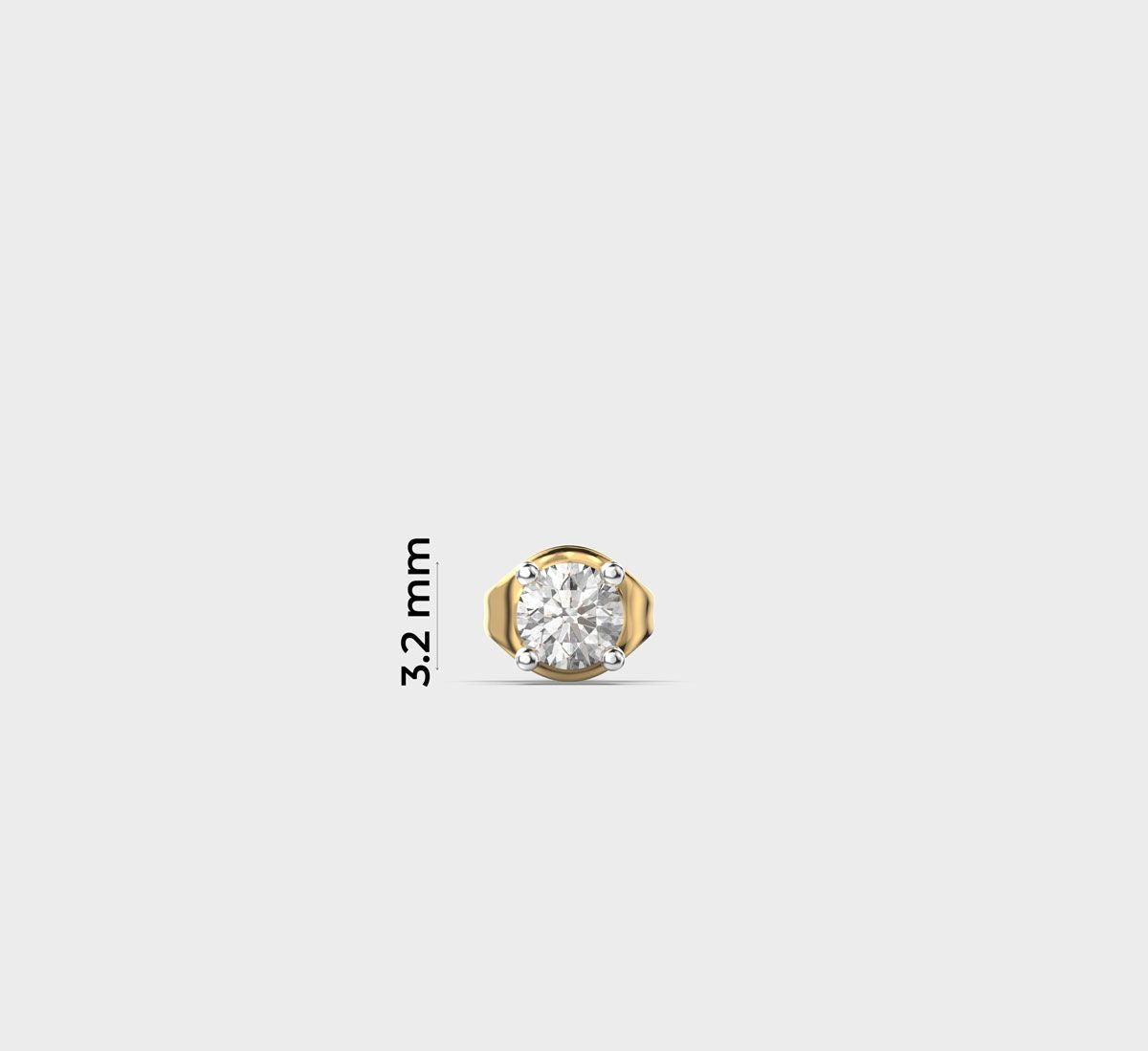 Classic Appeal Round Diamond Stud For Men