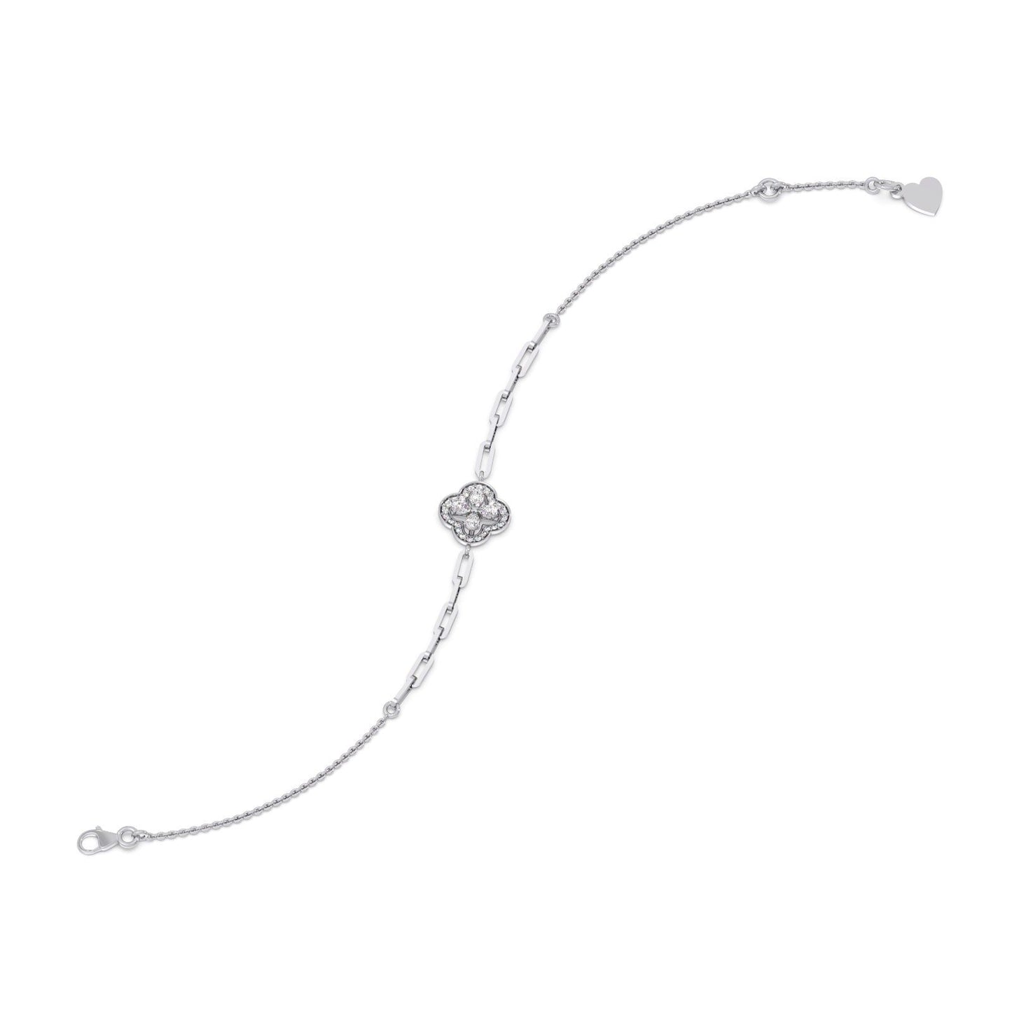 Clover Link Diamond Chain Bracelet