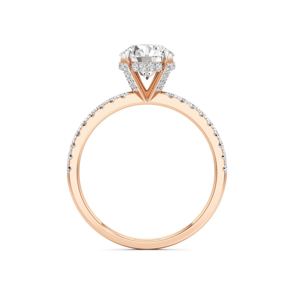 Round Solitaire with Double EncTitlerusted Ring