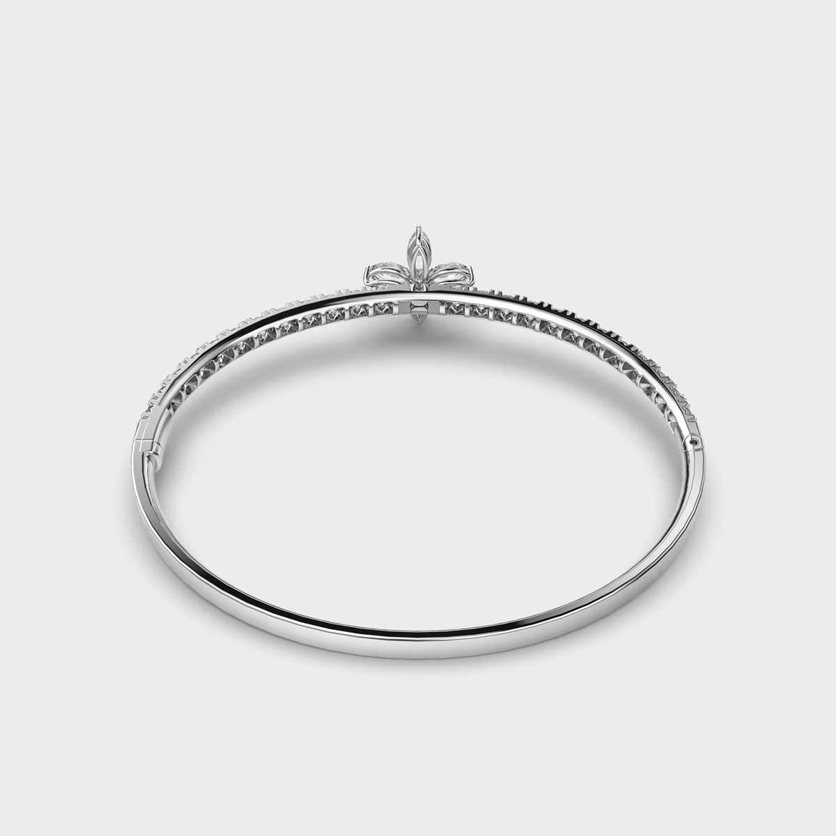 Alluring Floral Fixed Diamond Bracelet