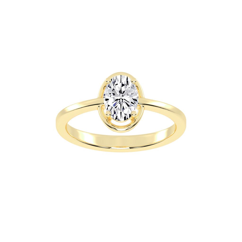 Diamaris Oval Cut Four Prong Solitaire Lab Diamond Ring