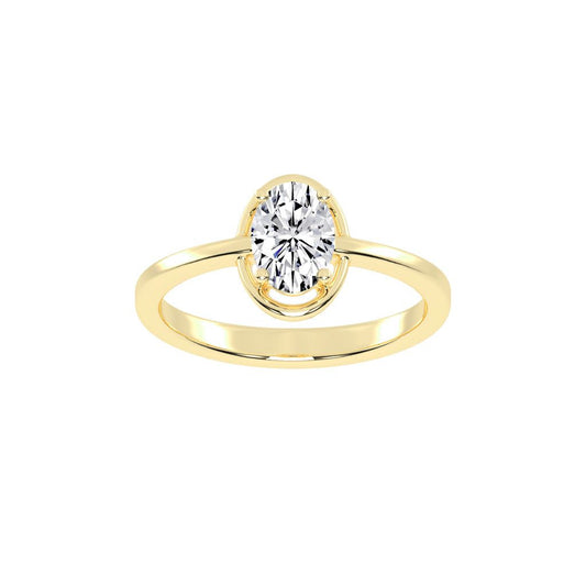 Diamaris Oval Cut Four Prong Solitaire Lab Diamond Ring