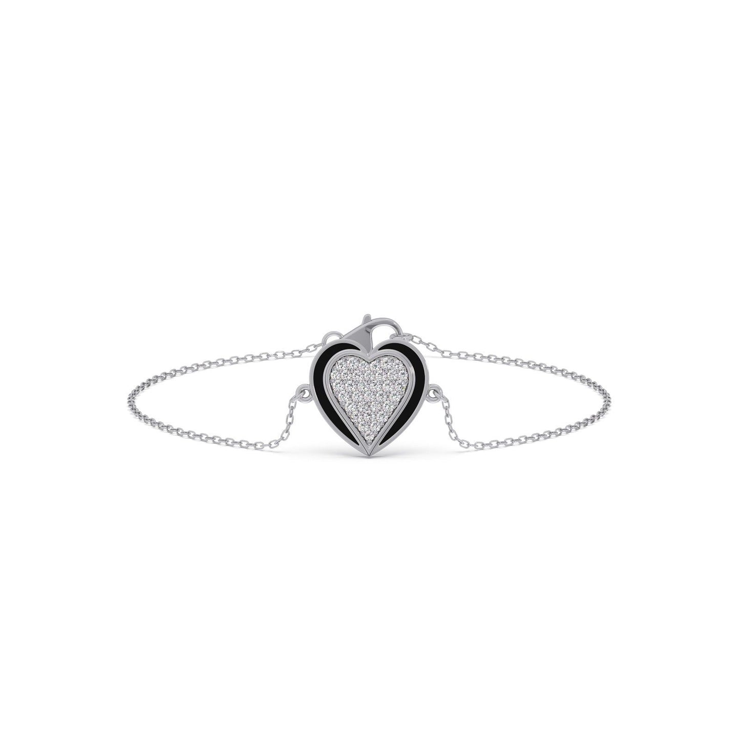 Ceramic Heart Diamond Chain Bracelet