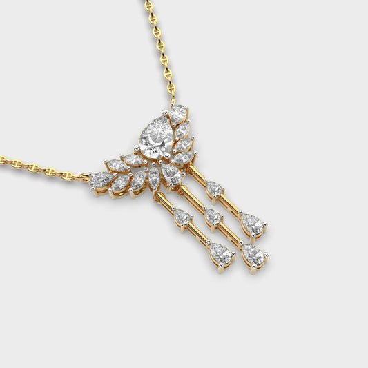 Mayura Pear Cut Diamond Necklace 