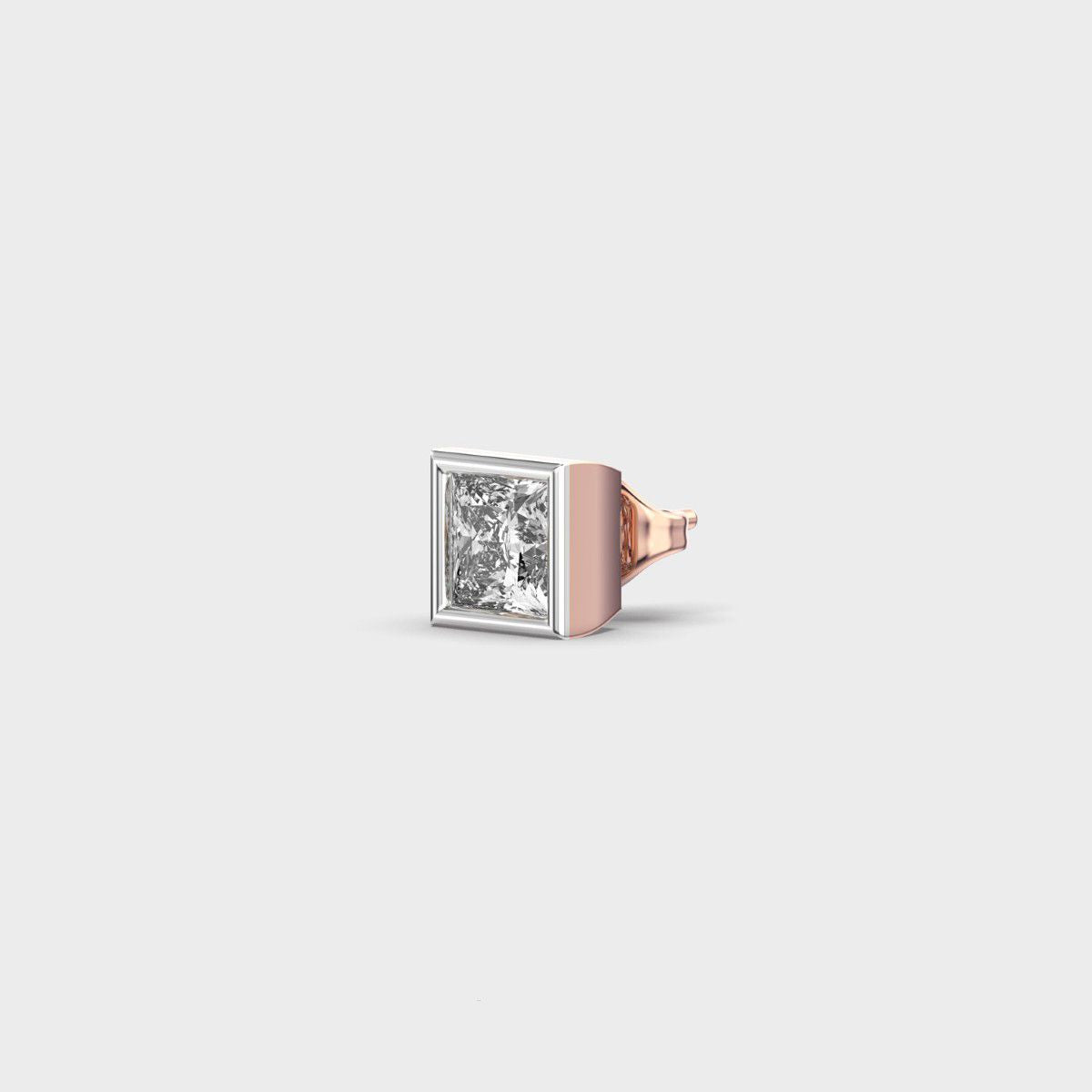 Apex Gleam Princess Cut Diamond Stud