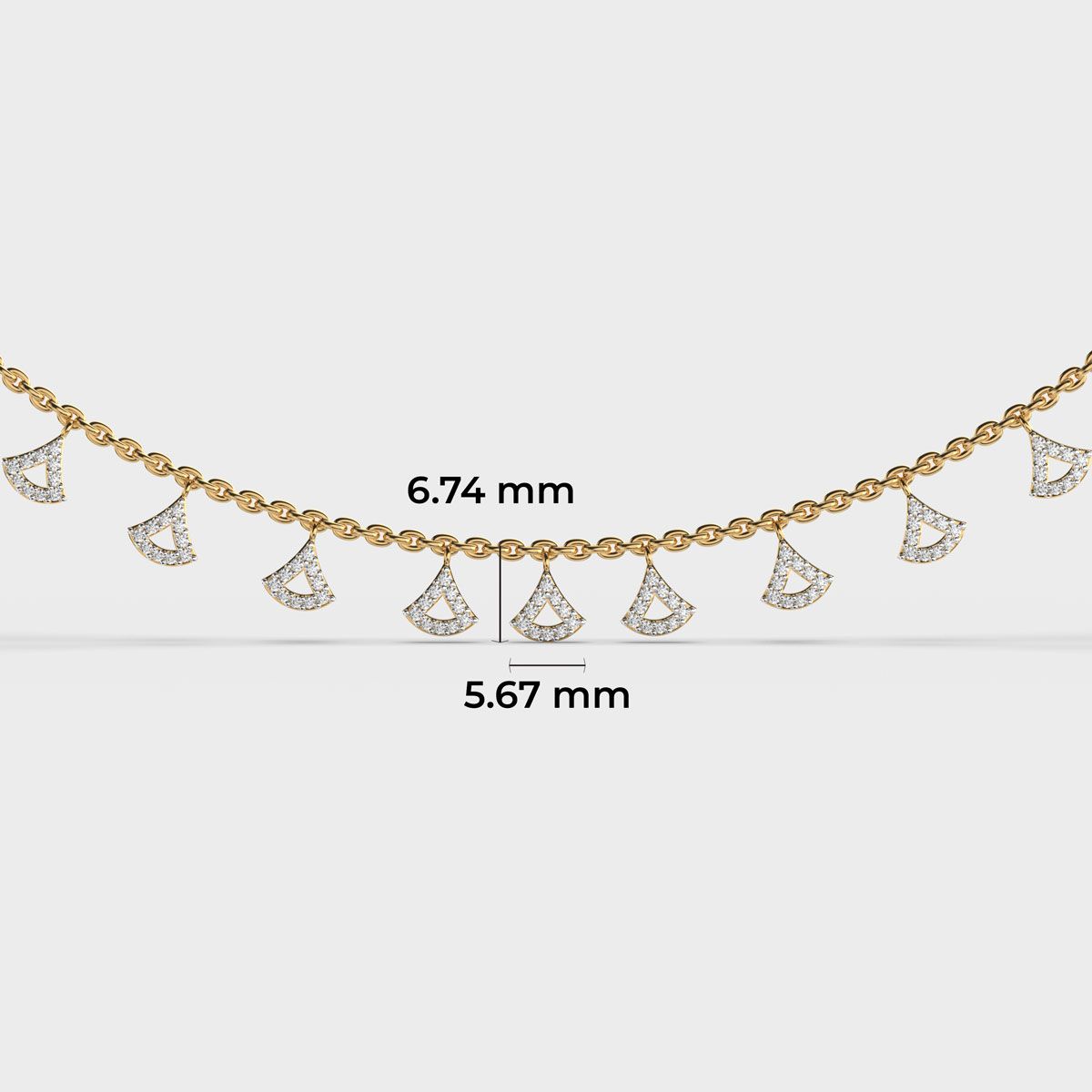 Diamond Clustered String Necklace For Women