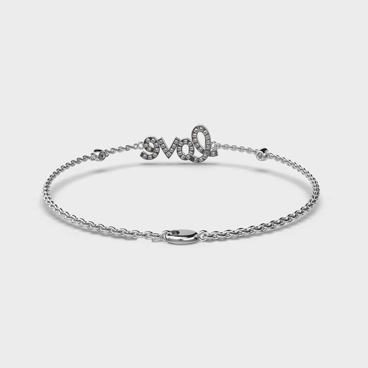 Dear Love Chain Bracelet with Diamonds