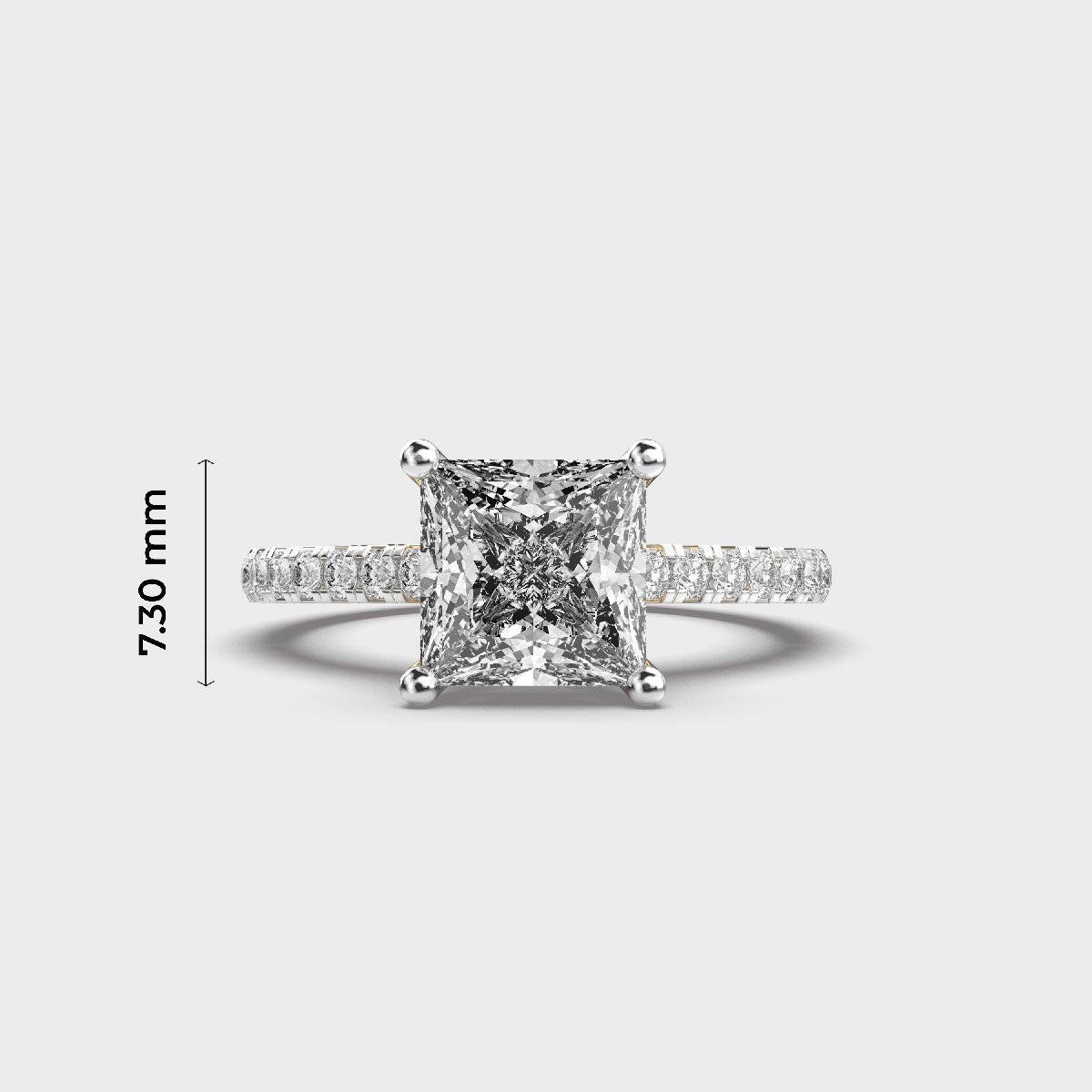 Princess Cut Royal Crown Diamond Ring - View 5