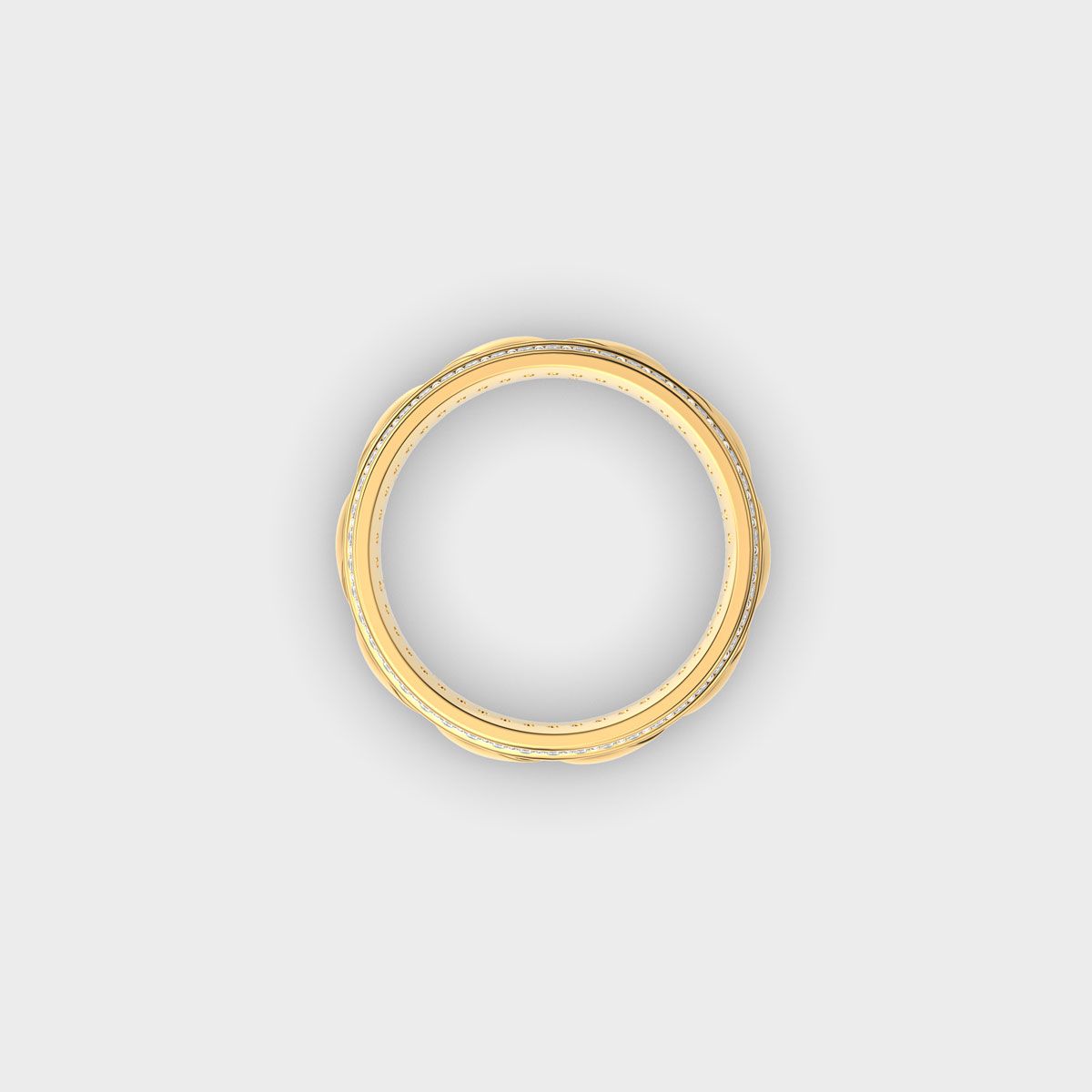 Twisted Rope Pave Diamond Band Ring - View 13