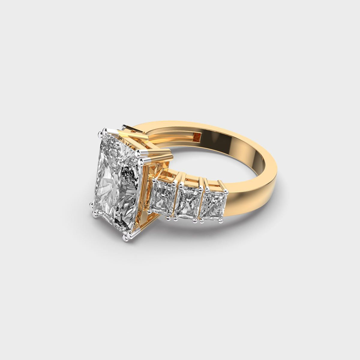 Manhattan Chic Radiant Cut Diamond Ring - View 2