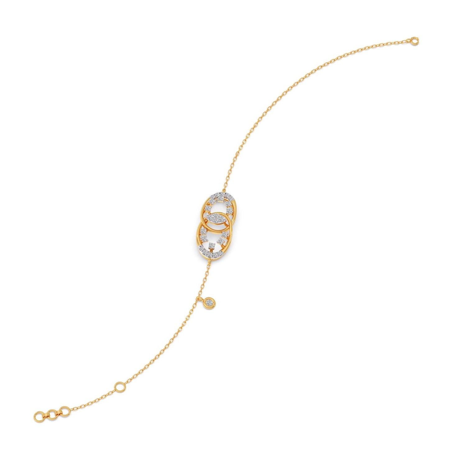 Twin Ellipse Inter Looped Diamond Bracelet