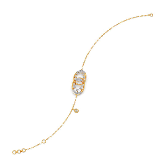 Twin Ellipse Inter Looped Diamond Bracelet