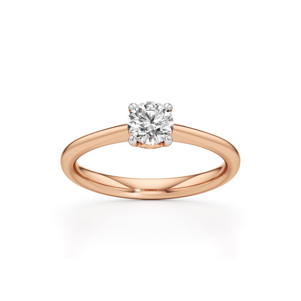 Solivira 0.50Ct four prong round cut solitaire ring