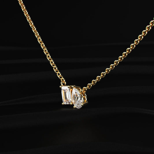 Toi Et Moi Emerald And Pear Necklace