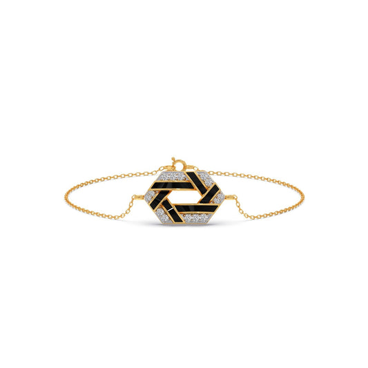 Hexora-enamel Stellar Diamond Chain Bracelet