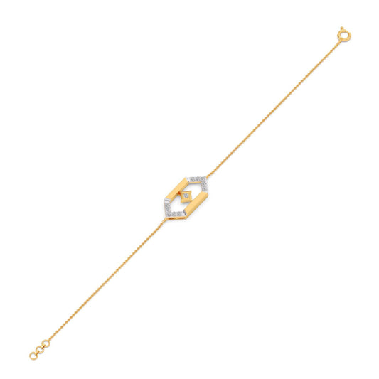 Flutter Diamond Hex Link Chain Bracelet