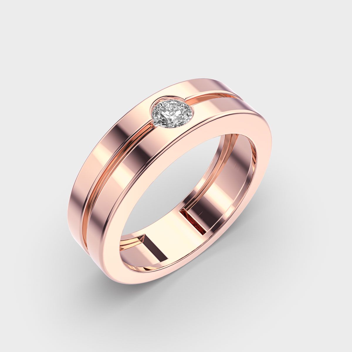 Dual Band Diamond Ring For Men - View 3