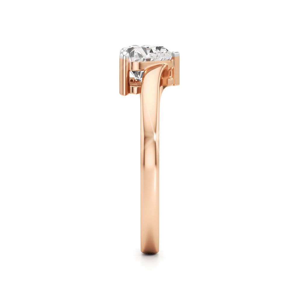 Pure Devotion Heart-Shaped Diamond Ring with Sleek Band Design