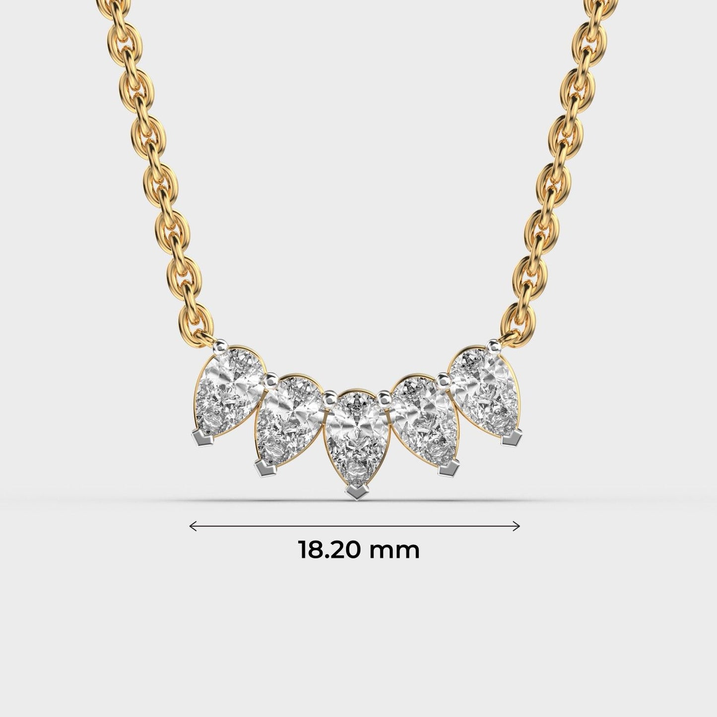 Inverted Tiara Pear Diamond Necklace