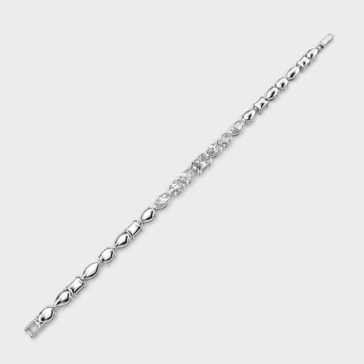 Multishape Half Tennis Diamond Bracelet