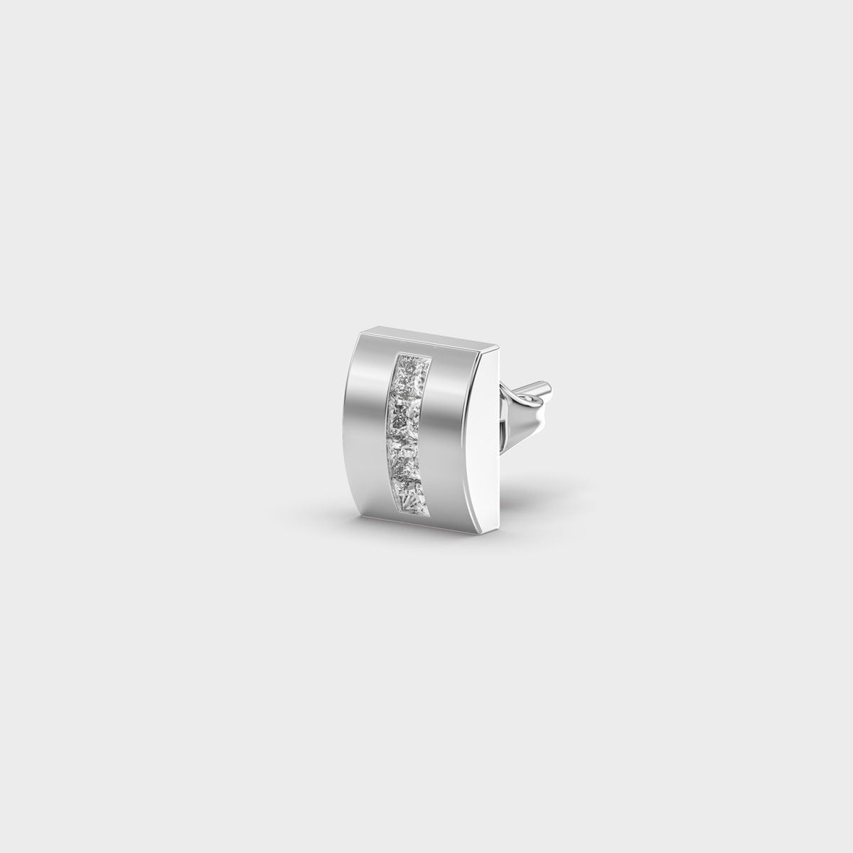 Diamond Drift Stud with Clustered Strip