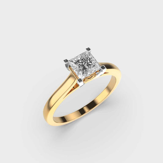 Princess Cut Solitaire Diamond Ring - View 3