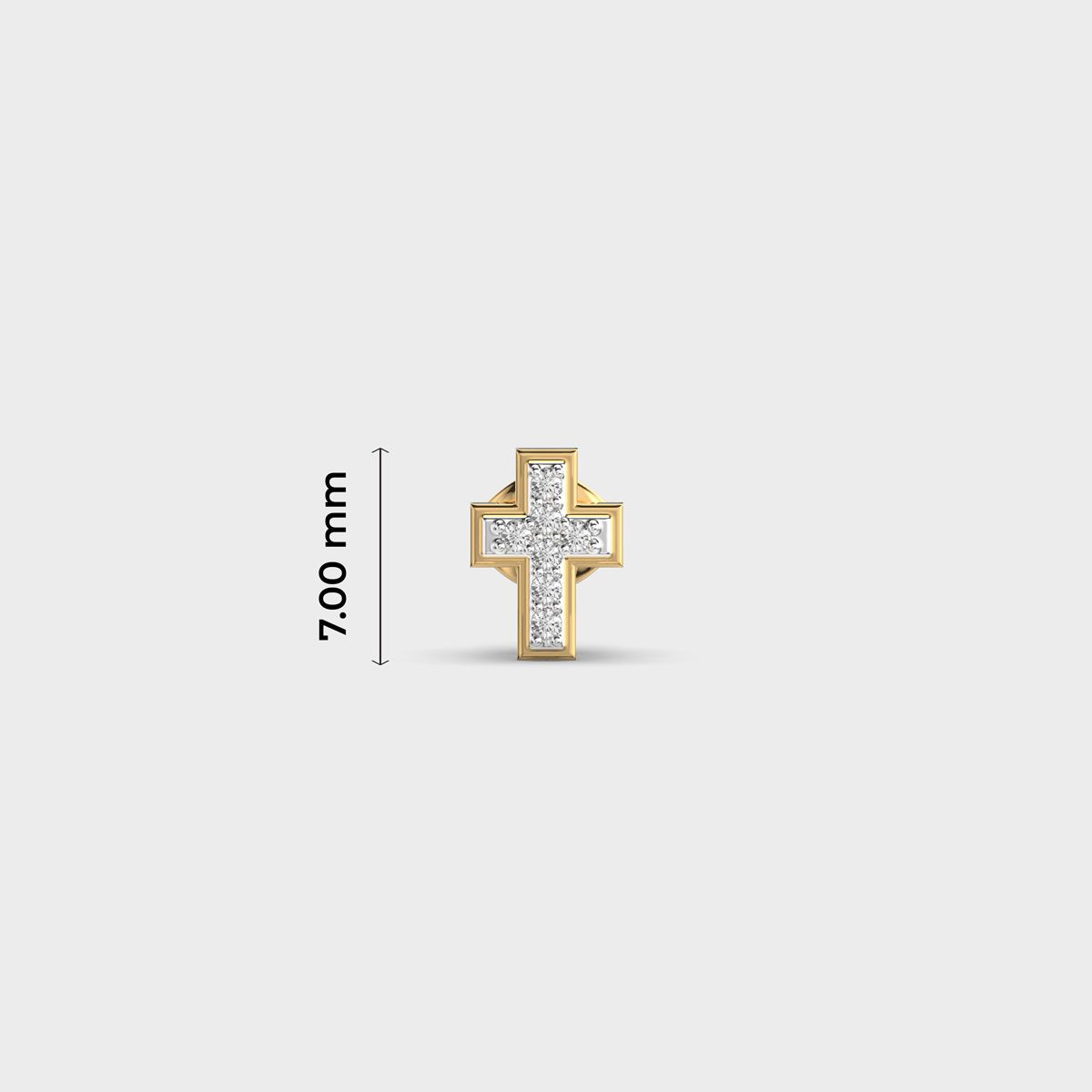 Radiant Cross Encrusted Diamond Stud For Men