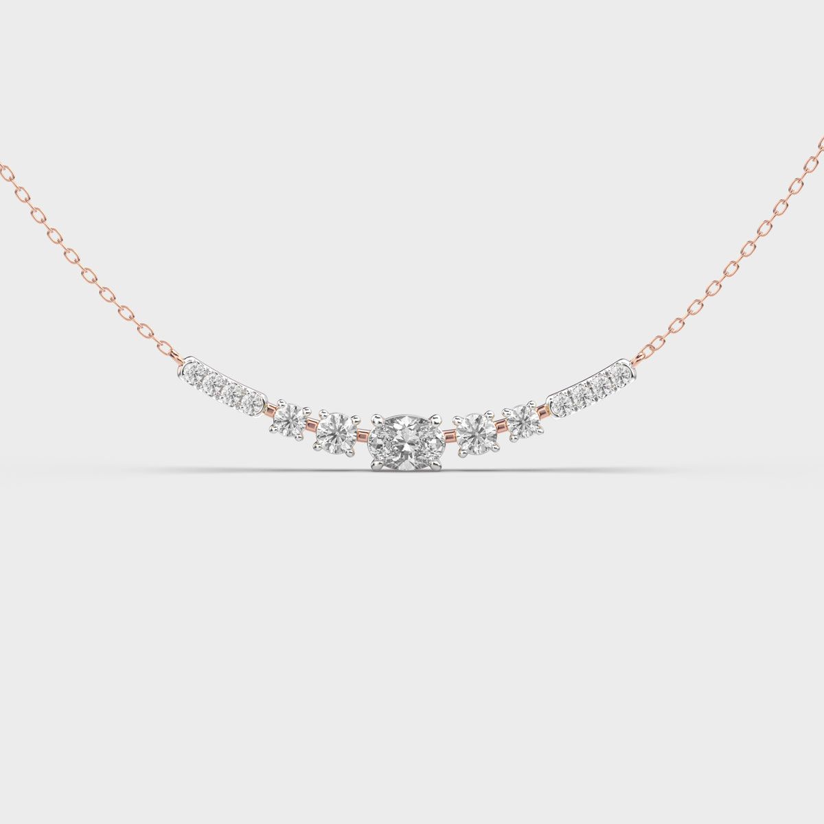 Cascade Curve Diamond Necklace