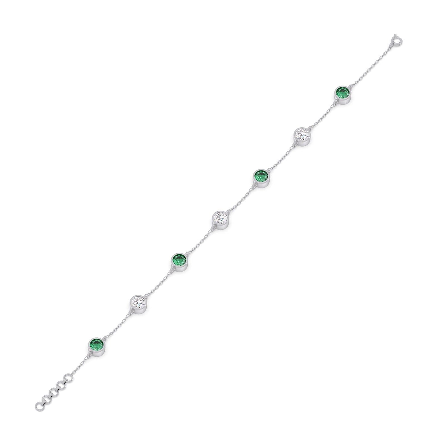 TetraGem Trio Solitaire Chain Bracelet