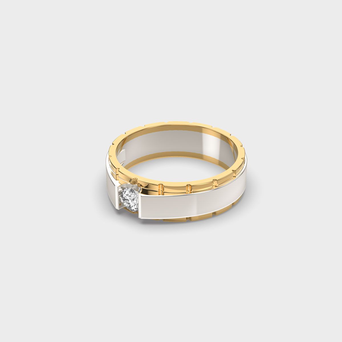 Twin Tone Luxe Diamond Band for Men - View 11