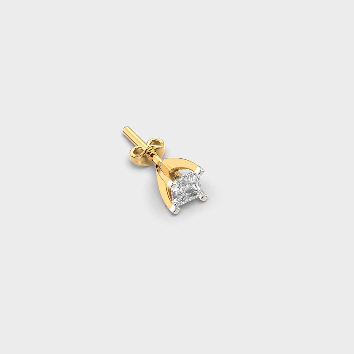 Nova Princess Cut Diamond Stud For Men