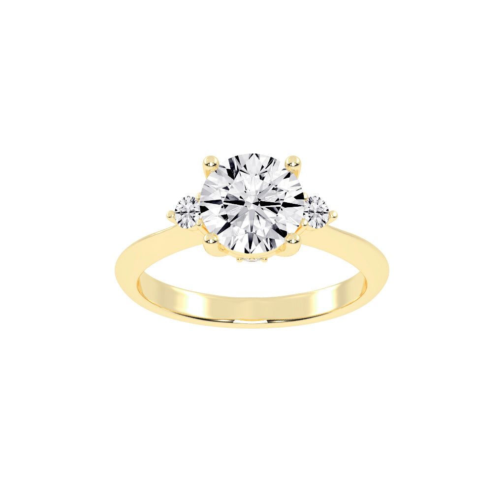 Solendria Two Head Round Cut Lab Diamond Ring