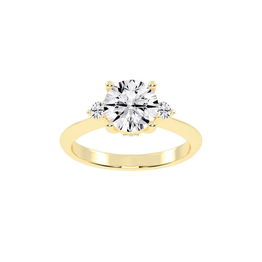 Solendria Two Head Round Cut Lab Diamond Ring