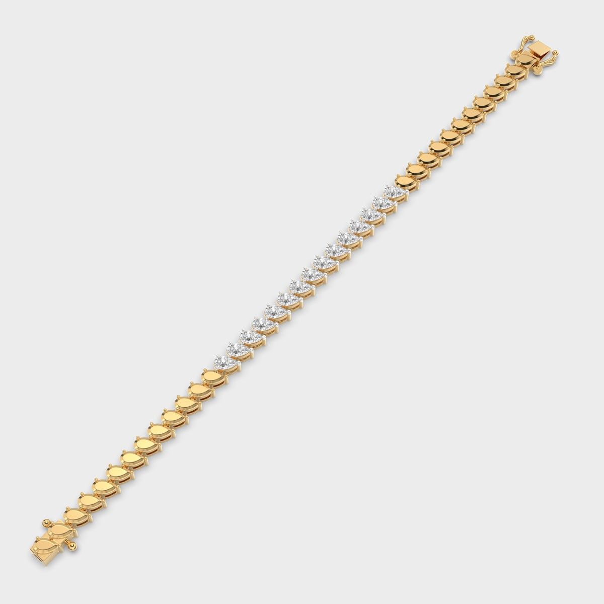 Cascading Pear Diamond Tennis Bracelet