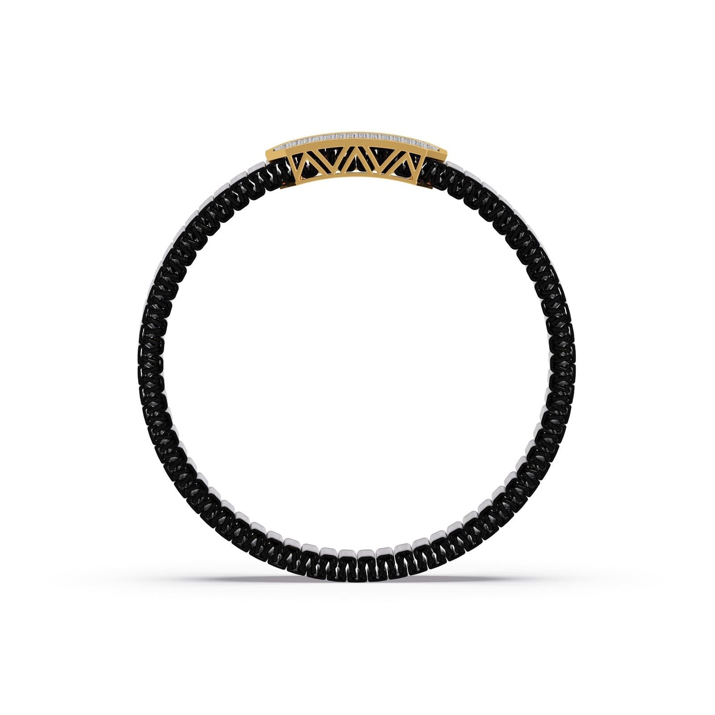 Vertex Shield Pave Diamond Men's Bracelet
