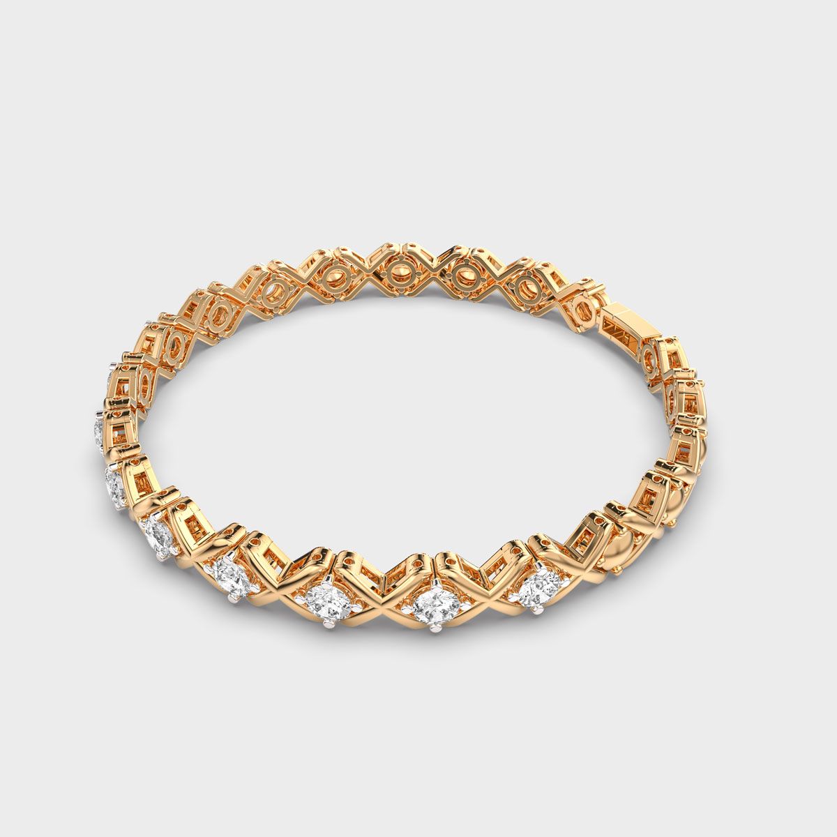 Cross And Nought Diamond Bracelet