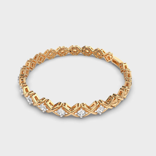 Cross And Nought Diamond Bracelet